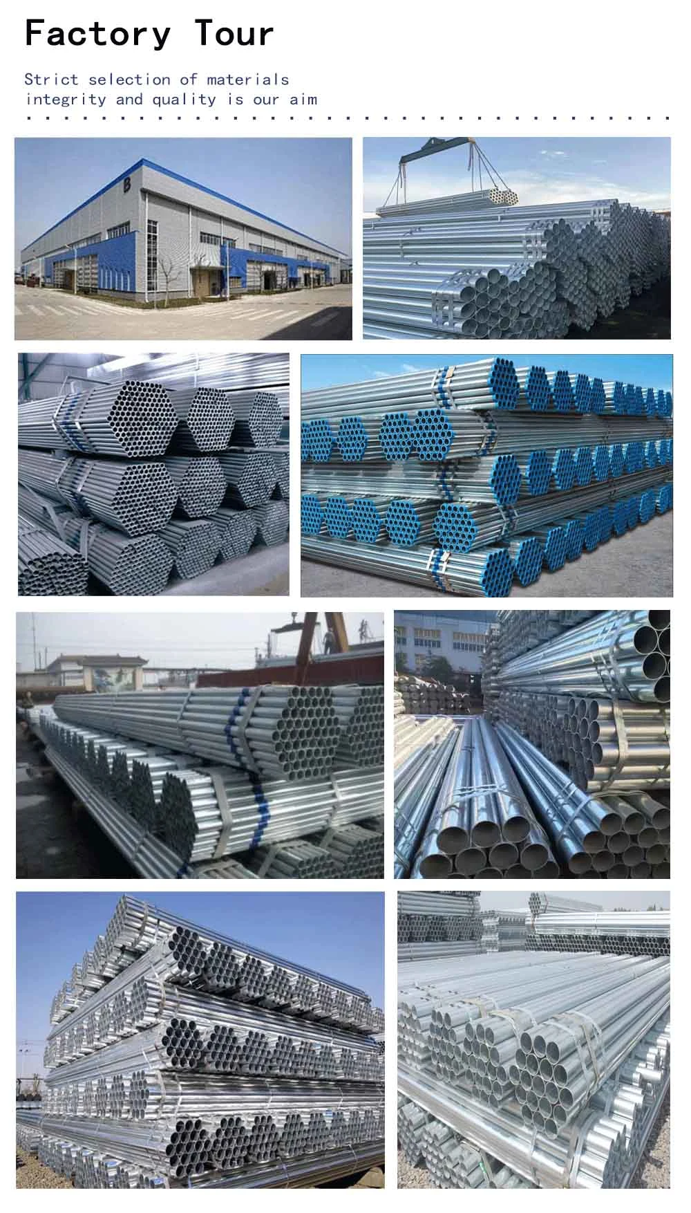 Hot DIP China Sch40 A53 API 5L Gr. B Seamless/ ERW Spiral Welded / Alloy Galvanized/Rhs Hollow Section Ms Gi Square/Rectangular/Round Carbon Steel Tube